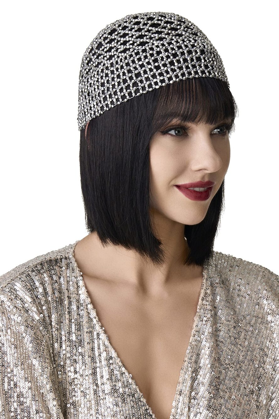 9278 1920s Beaded Cap Headpiece Belly Dance Cap Exotic Cleopatra Headpiece